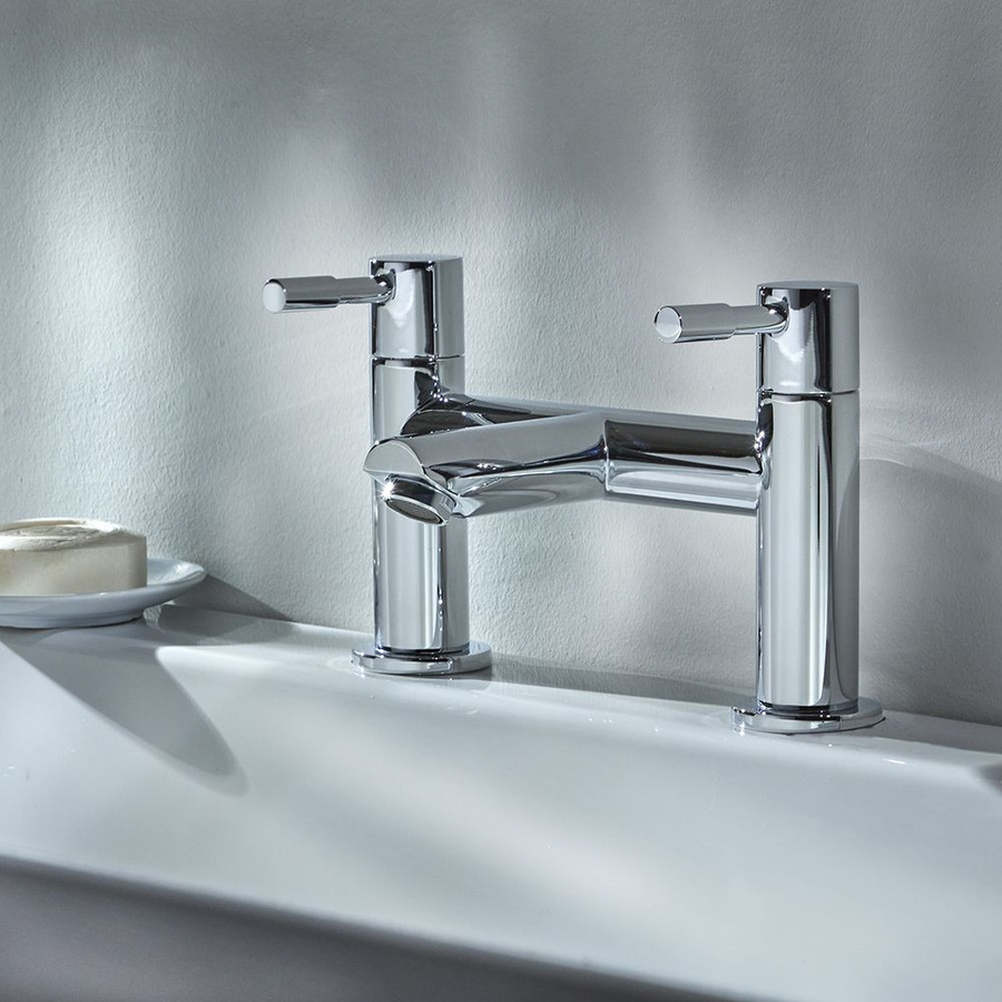 Hudson Reed 2-Loch Wannenrandmischer aus Messing in Chrom/Silber - Bild 1