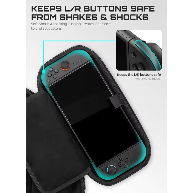 SUPCASE Mini Edition Carrying Case für Nintendo Switch 2 2025, schlanke Hartschalen-Reisetasche in Schwarz mit Platz für 12 Spielkassetten - Bild 5