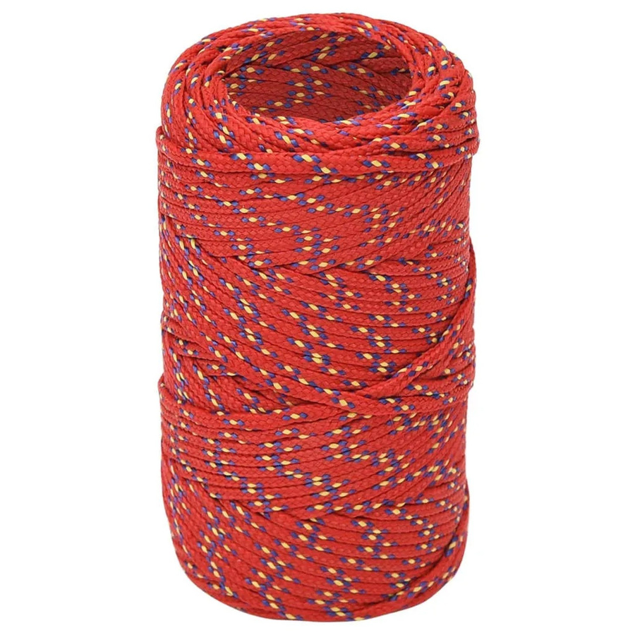 vidaXL Bootsseil aus Polypropylen in Rot, Länge: 100 m, Durchmesser: 2 mm - Bild 2