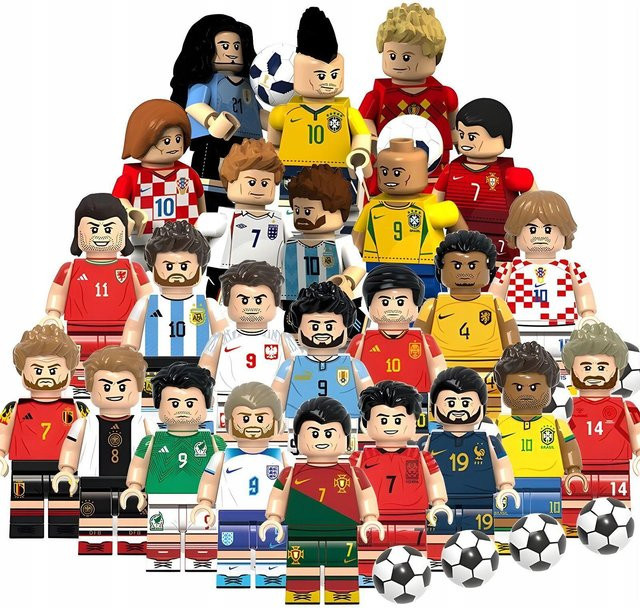 VRAUX Fußball Bausteine Montagemodell gelb 24-teiliges Set - Bild 1