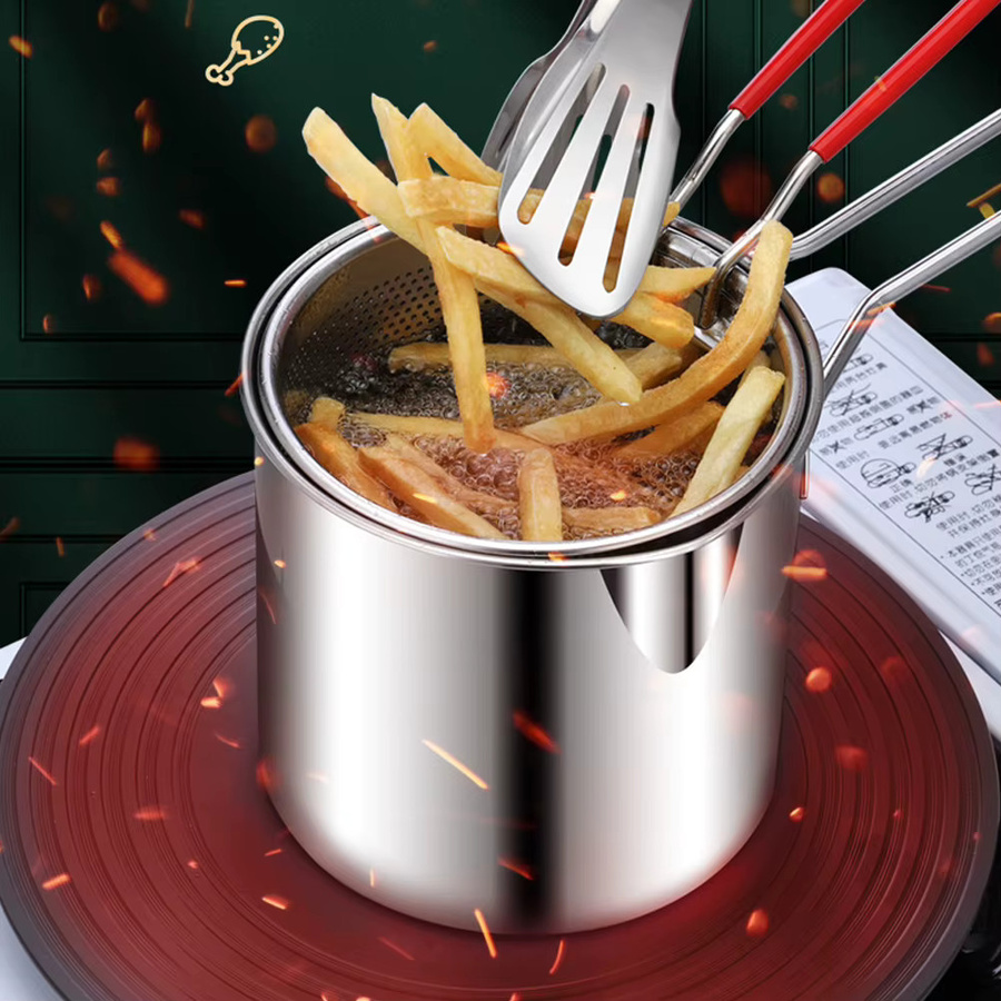 VKTECH Edelstahl Pasta-Topf mit Siebkorb und Mesh-Einsatz, Silber, 1,2 l - Bild 2