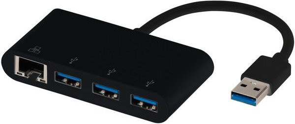 Vivanco USB Type-A Netzwerk Adapter und HUB in Schwarz - Bild 1