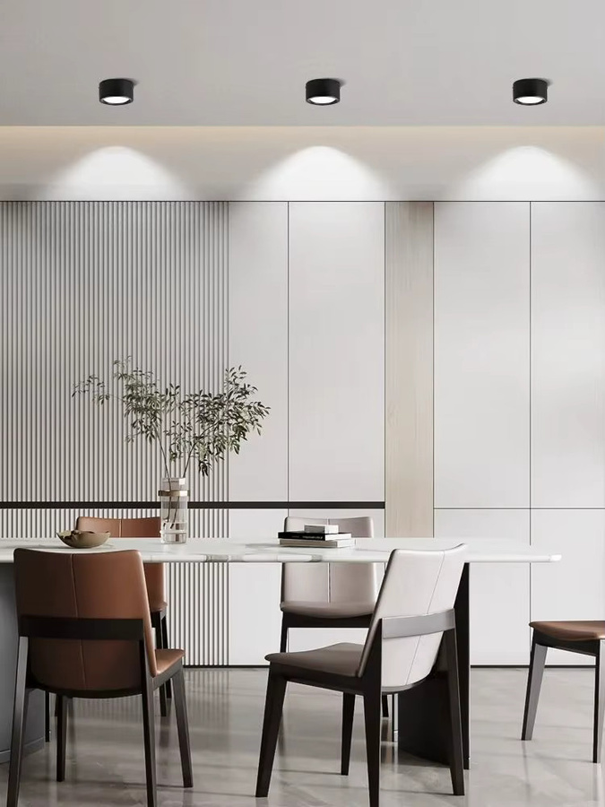 CHENBEN Minima Deckenleuchte mit LED und 3-Farben-Dimmung, moderne Pendelleuchte in Schwarz oder Weiß - Bild 6