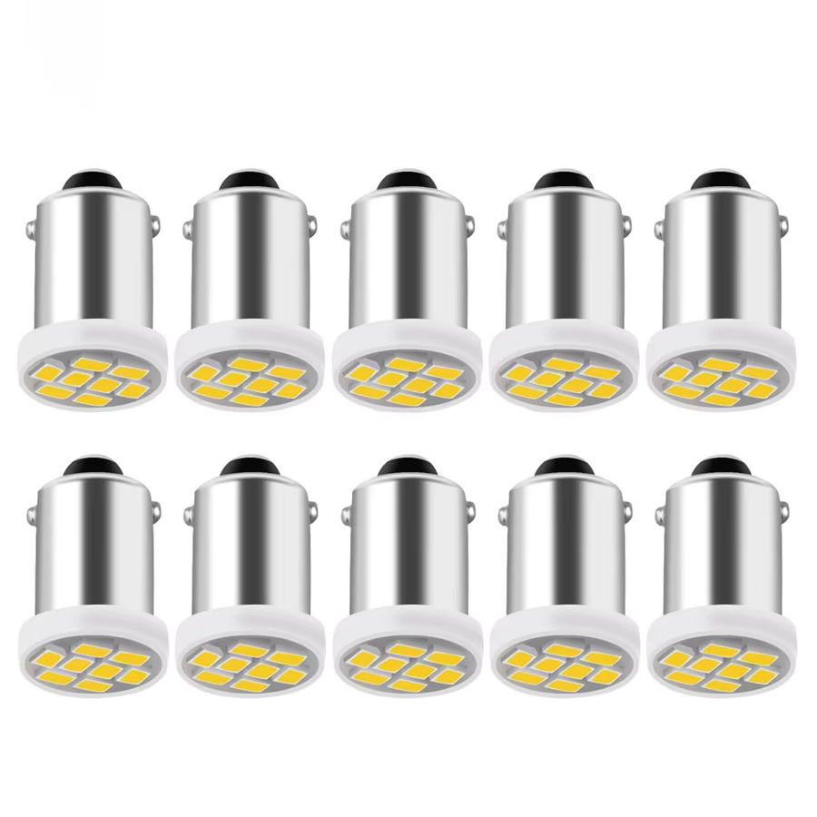 10 Stück YM E-Bright BA9S LED-Glühbirnen transparent für Kennzeichenbeleuchtung 12V 24V 6,3V 6V T4W T11 1895 1891 64111 755 44 47 1893 - Bild 1