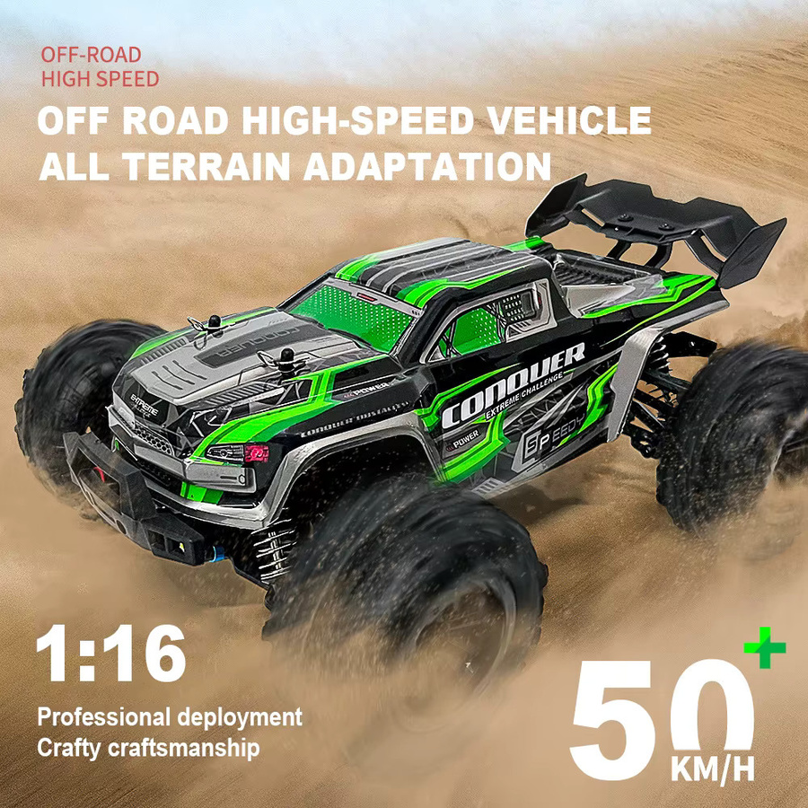 WLtoys 4x4 Hochgeschwindigkeits-Ferngesteuertes Rennauto, Monstertruck, 1:16, mit LED - Bild 4