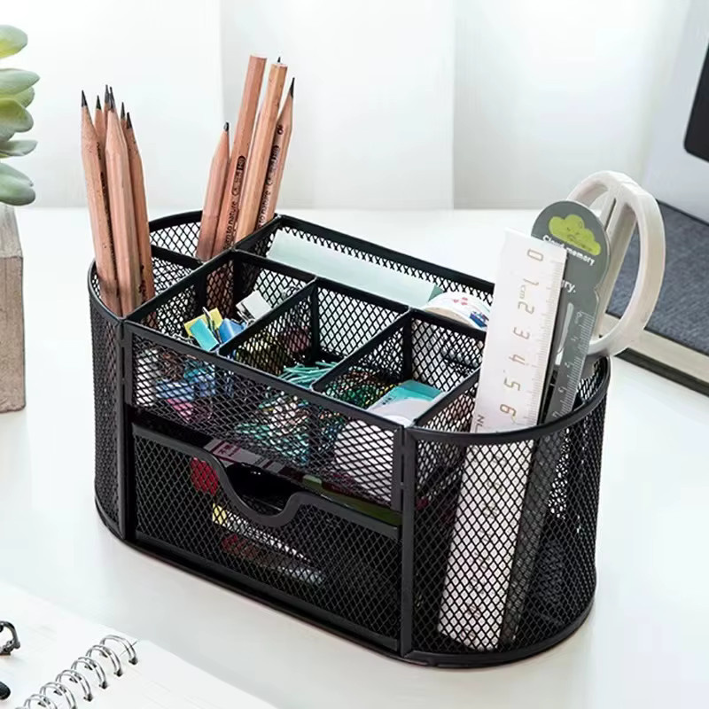 Multifunktionaler Stifthalter aus Metall in Schwarz als kreative Desktop-Aufbewahrungsbox für dein Büro - Bild 4