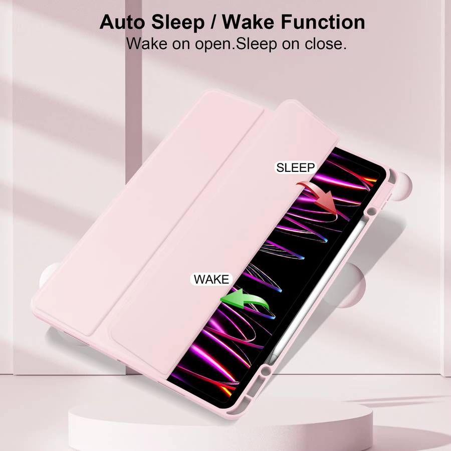 Luxus Schutzhülle mit Rückschale und Stifthalter für Apple iPad Pro 12,9 Zoll (6./5./4./3. Generation) in Blau und Pink - Bild 2