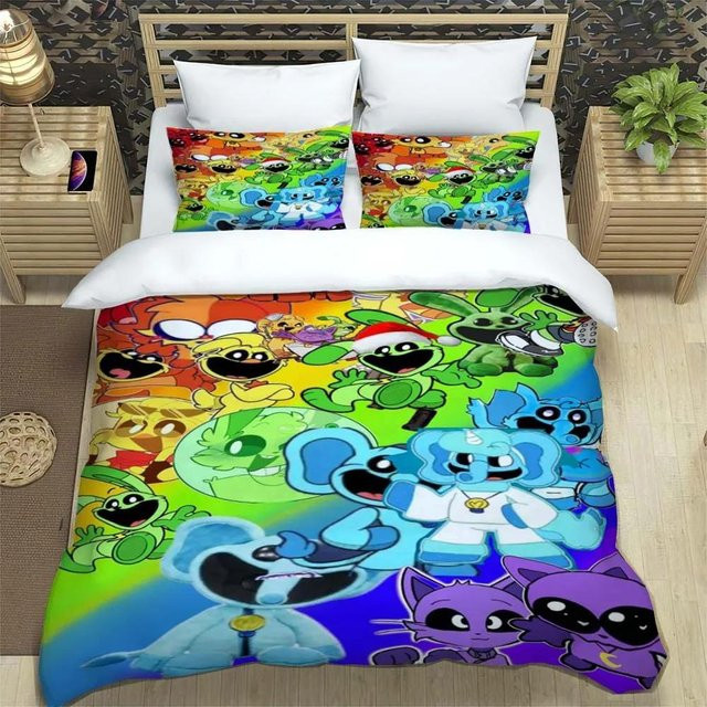 Bettwäscheset mit Anime-Tierprint Catnap und Dogday von Binchi Outdoor Product, mehrfarbig, B/H: 210 x 210 cm - Bild 1