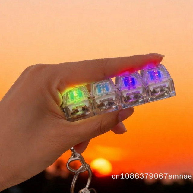 ZYAS Schlüsselanhänger, RGB-Beleuchtung, Bunt, Transparent - Bild 1