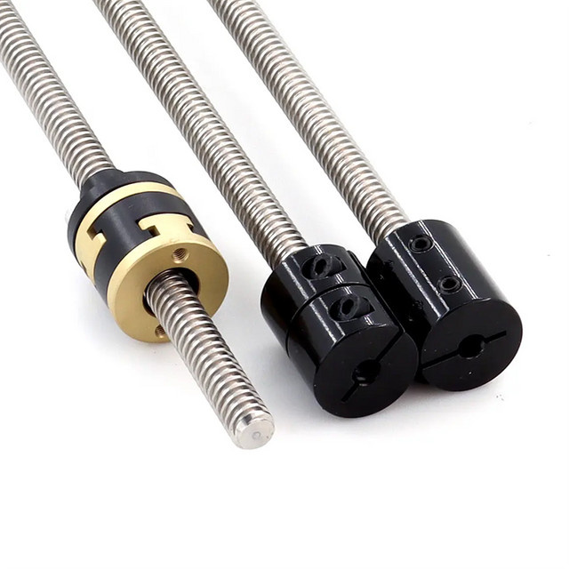 Baiozraw 3er Set Metrische Acme-Gewindespindeln mit spielfreier Mutter und Block-Spinnenkupplung für Ratten-Rig V-Core 3, Farbe: Silber, Längen: 380 mm, 480 mm, 580 mm - Bild 1