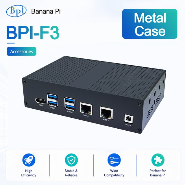 Banana Pi BPI-F3 Metallgehäuse in Schwarz für das BPI-F3 Entwicklungsboard - Bild 1