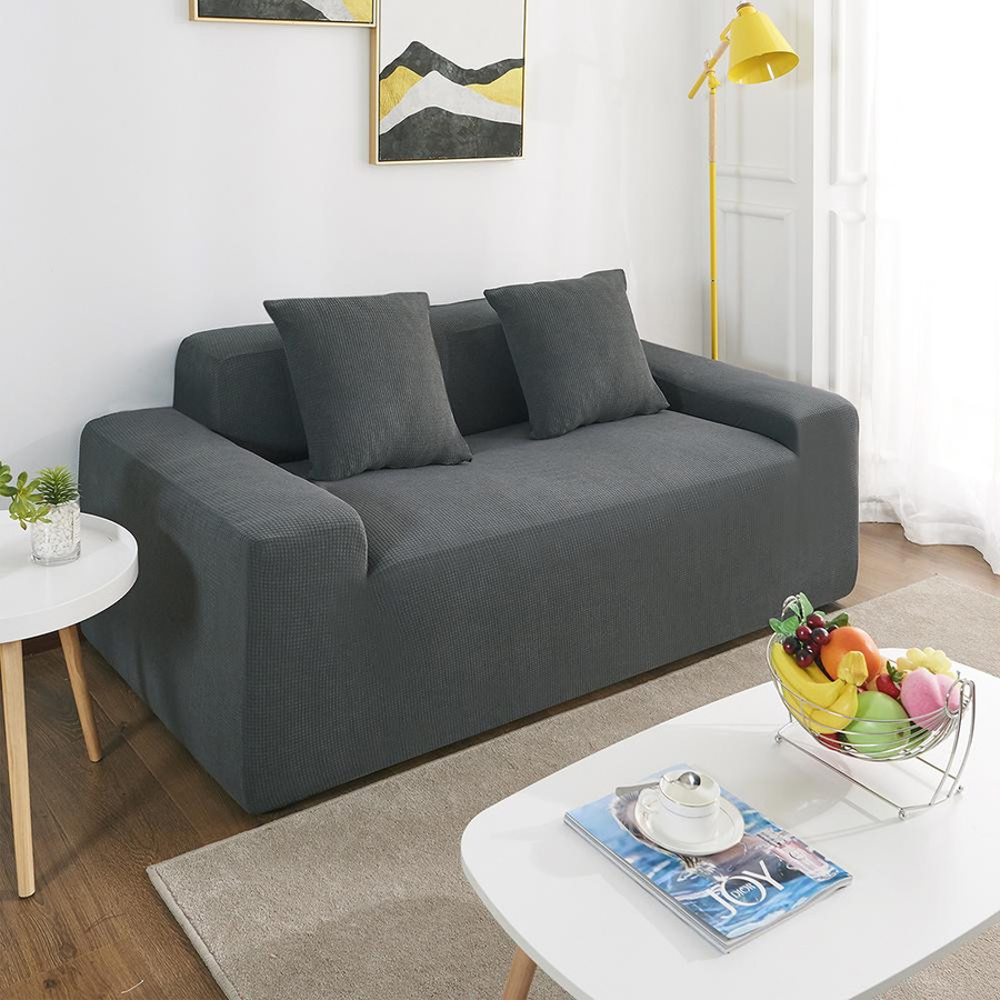 Wasserfester Polar-Fleece-Sofabezug von airldianer, elastischer und rutschfester Schonbezug für 1-Sitzer, Farbe: licht kaffee - Bild 1