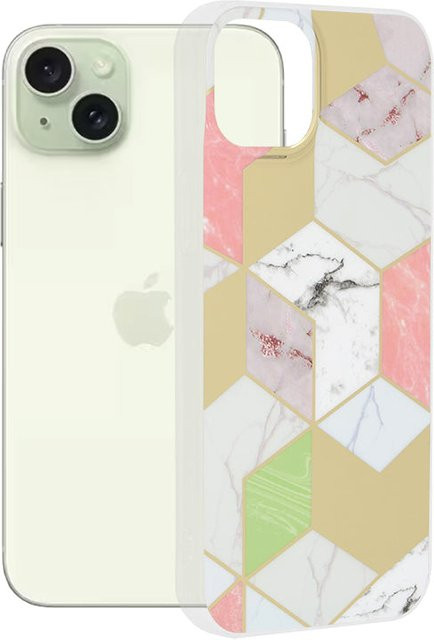 Techsuit Handyhülle für Apple iPhone 15 Plus in Lila mit Marble Design - Bild 1
