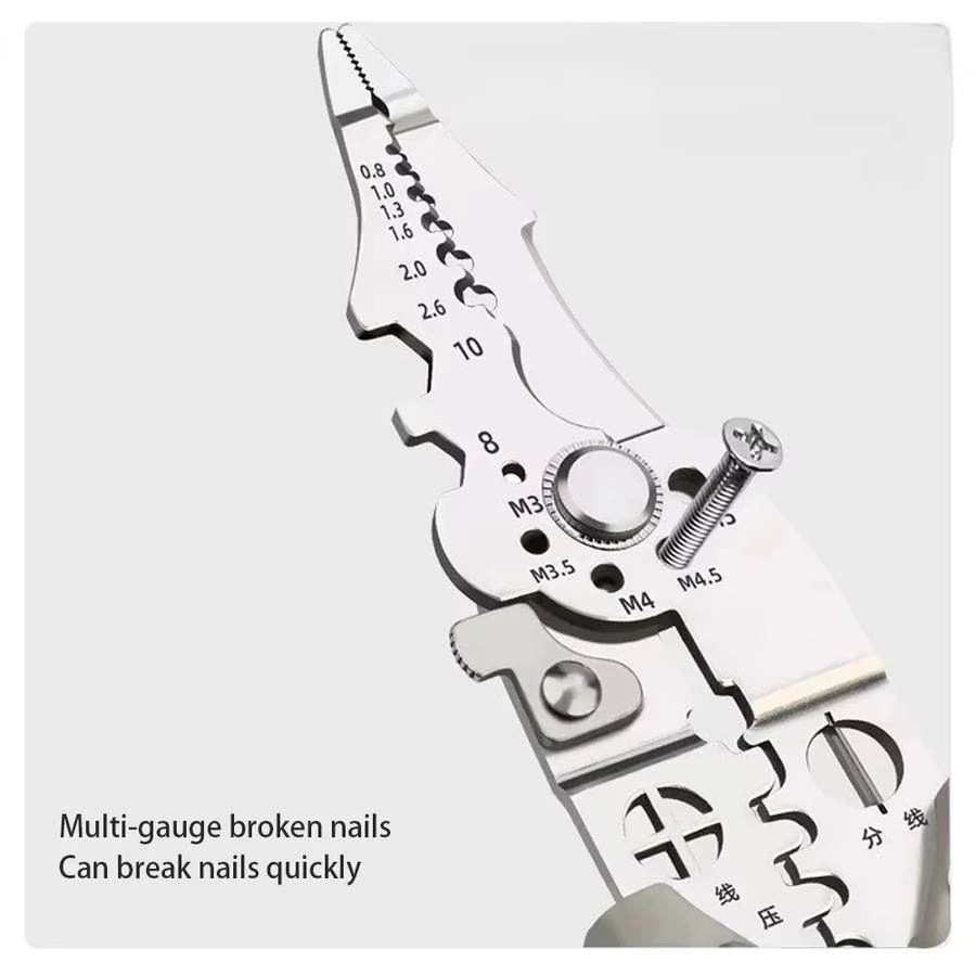 Pintudy 21-in-1 Abisolierzange Multitool mit rutschfestem Griff für Elektriker - Bild 2