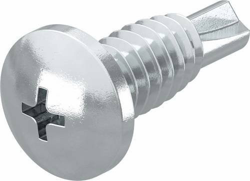 OBO Bettermann Gewindefurchende Schrauben Phillips Kreuzschlitz, Stahl verzinkt, Silber, Durchmesser: 4,8 mm, Länge: 16 mm, 100 Stück - Bild 1