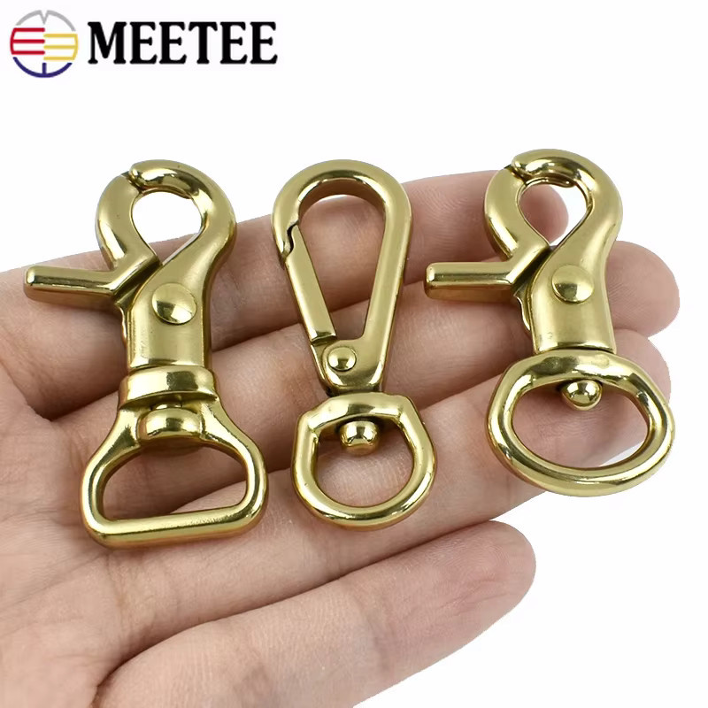 Meetee Messing-Metallschnalle Gold als drehbarer Karabinerverschluss für Gurtband und DIY-Zubehör, 10–25 mm - Bild 2