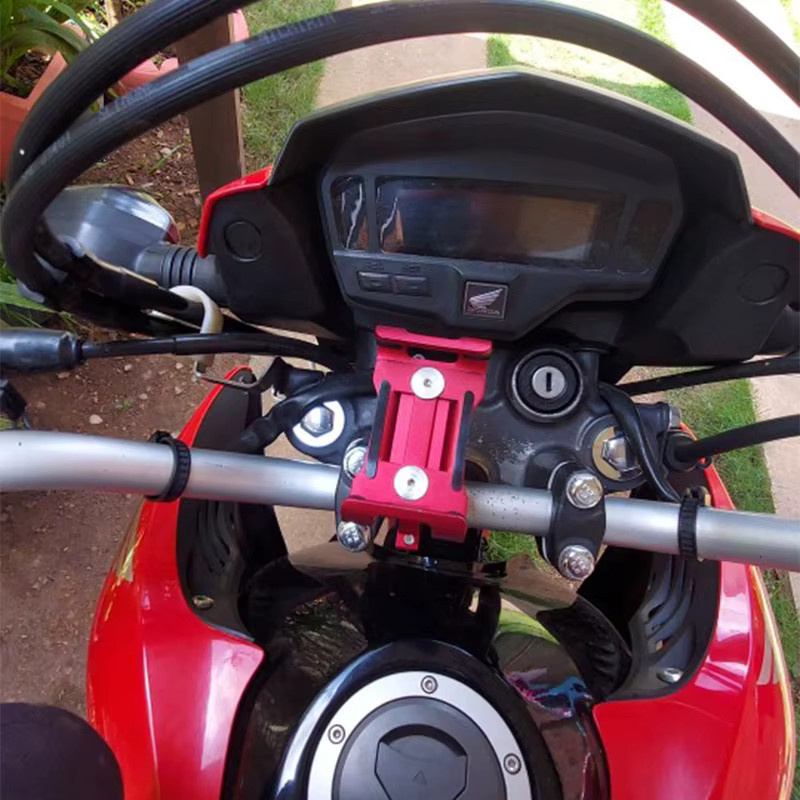 Fomscvka Fahrrad-Handyhalterung in Schwarz mit 360 Grad Drehung und rutschfestem Clip für Motorrad- und Fahrradlenker - Bild 2