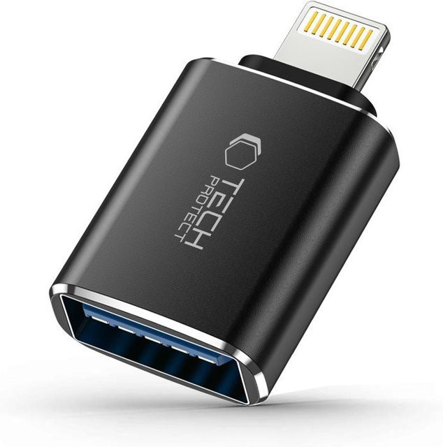 Tech-Protect OTG-Adapter von Lightning auf USB-A in Schwarz - Bild 1