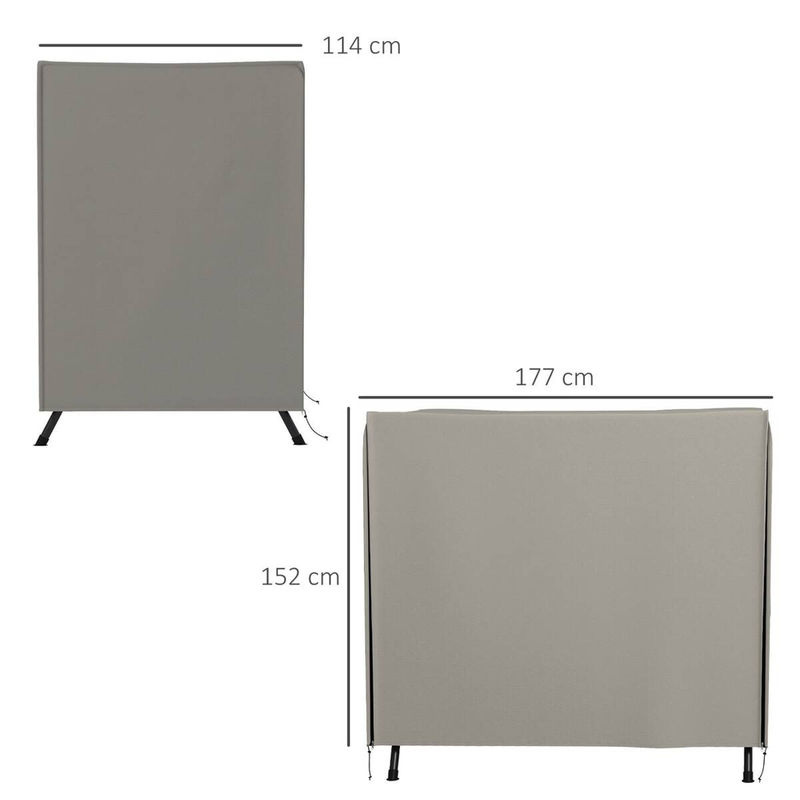 Outsunny Schutzhülle für Hollywoodschaukel aus Polyester in Grau B/H/L: 114 x 177 x 152 cm - Bild 3