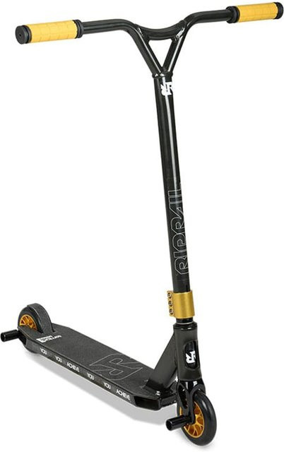 RipRail SemiPro 1 Roller Stunt Scooter Tretroller mit Stunt Pegs Aluminium - Bild 1