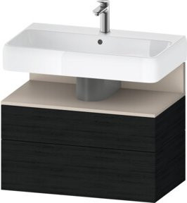 Duravit Waschtischunterschrank Qatego in Schwarz Matt, Wandhängend, B/T/H: 79 x 47 x 59 cm - Bild 1