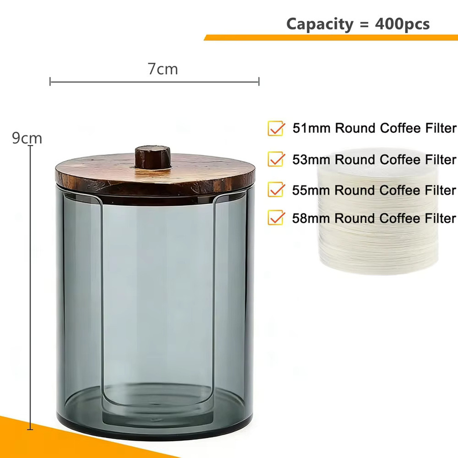 Punana Papierfilterhalter aus Glas in Transparent mit Deckel, tragbarer Aufbewahrungsbehälter für Kaffeefilter, kompatibel mit 51 mm, 53 mm und 58 mm runden Papierkaffee-Werkzeugen - Bild 3