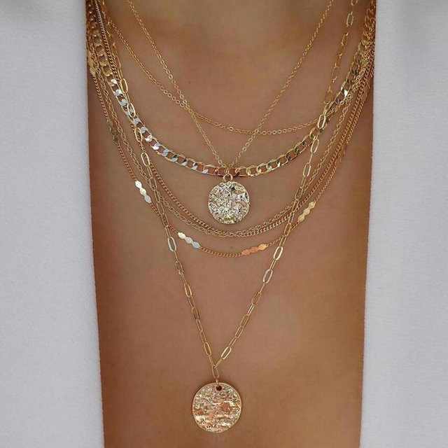YULIN Halsketten Set, Gold, Kristall, Damen - Bild 1