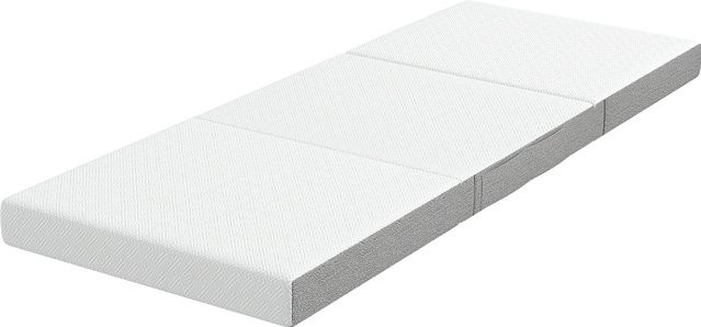 HOMCOM Dreiteilige Klappmatratze mit Memory-Gel und waschbarem Bezug, Weiß, B/T/H: 195 x 75 x 10 cm - Bild 1