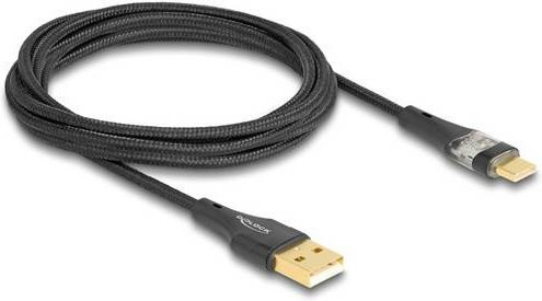 Delock USB 2.0 Kabel mit USB-A und USB-C Stecker Schwarz 2,00 m - Bild 1