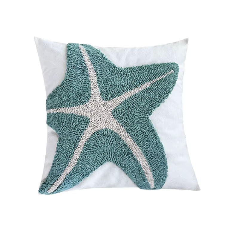 CANIRICA Seestern-Kissenbezug im Boho-Stil, dekorativer quadratischer Sofakissenbezug in Blau, B/B: 45 x 45 cm - Bild 2