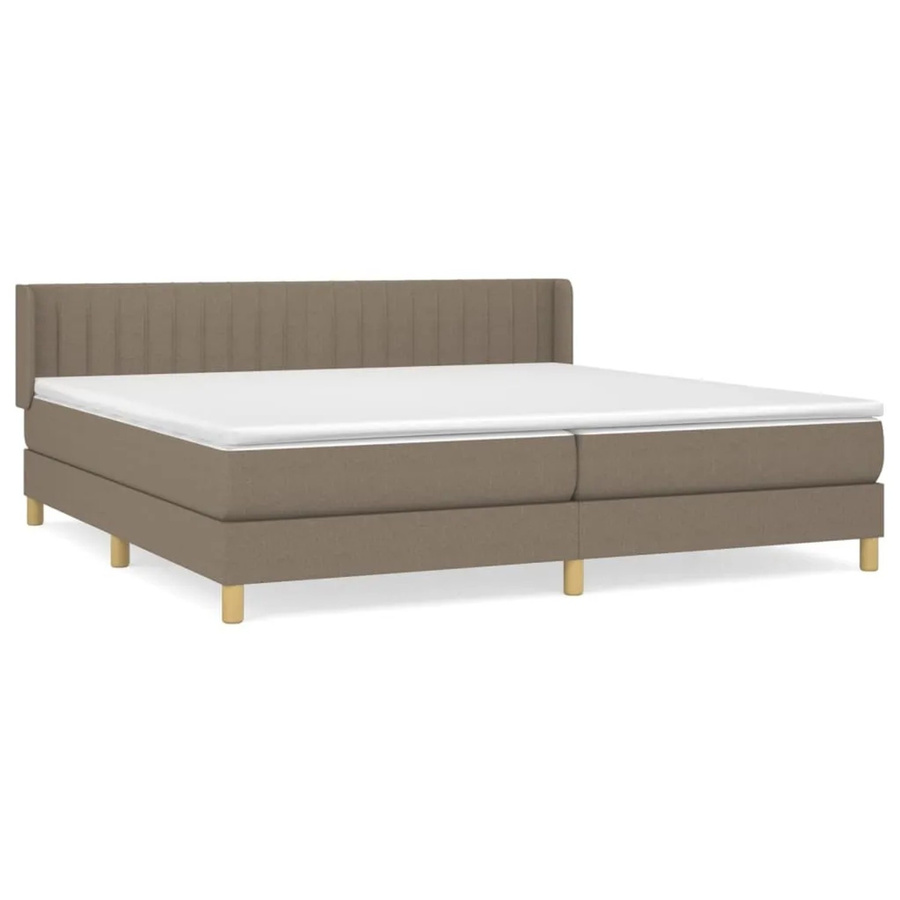 vidaXL Boxspringbett Hybrid mit Matratze und Taschenfederkern in Taupe, Breite: 200 cm, Tiefe: 200 cm, Höhe: 203 cm - Bild 2