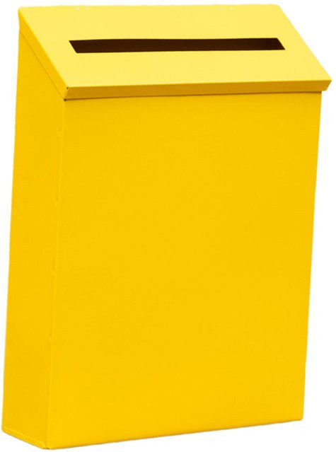 Wandmontierter Briefkasten aus Metall von Toool-Home in Gelb mit integriertem Zeitungsständer für Außenbereich und Haustür - Bild 1