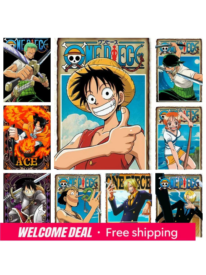 One Piece Diamant-Stickerei DIY Mosaik-Kunstset Monkey D. Luffy und Roronoa Zoro, Mehrfarbig, B/H: 25,0 x 20,0 cm - Bild 2