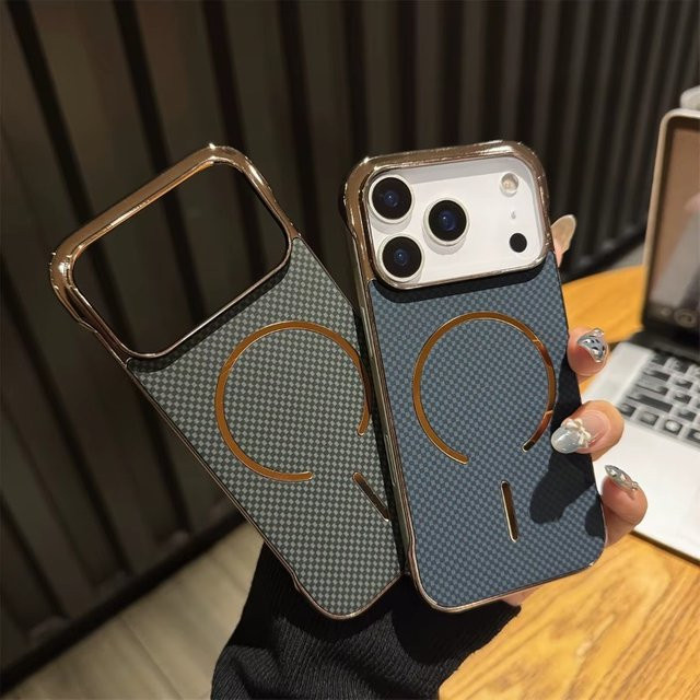 Magnetische Kevlar Handyhülle für Apple iPhone 17 Pro Max Air in Grün, rahmenlose stoßfeste Schutzhülle mit MagSafe Kompatibilität - Bild 1