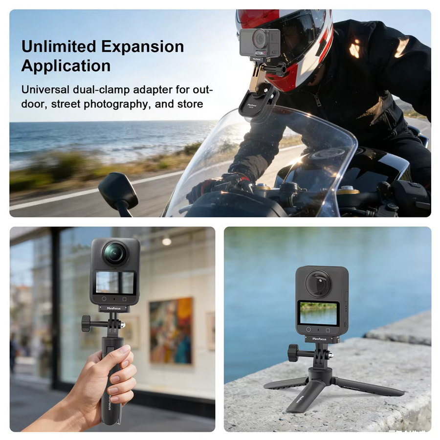 Magnetischer Schnellwechseladapter mit Doppelklauen-Erweiterungsbasis für DJI Osmo Action 5 Pro, 4, 3 und 360 in Schwarz - Bild 4