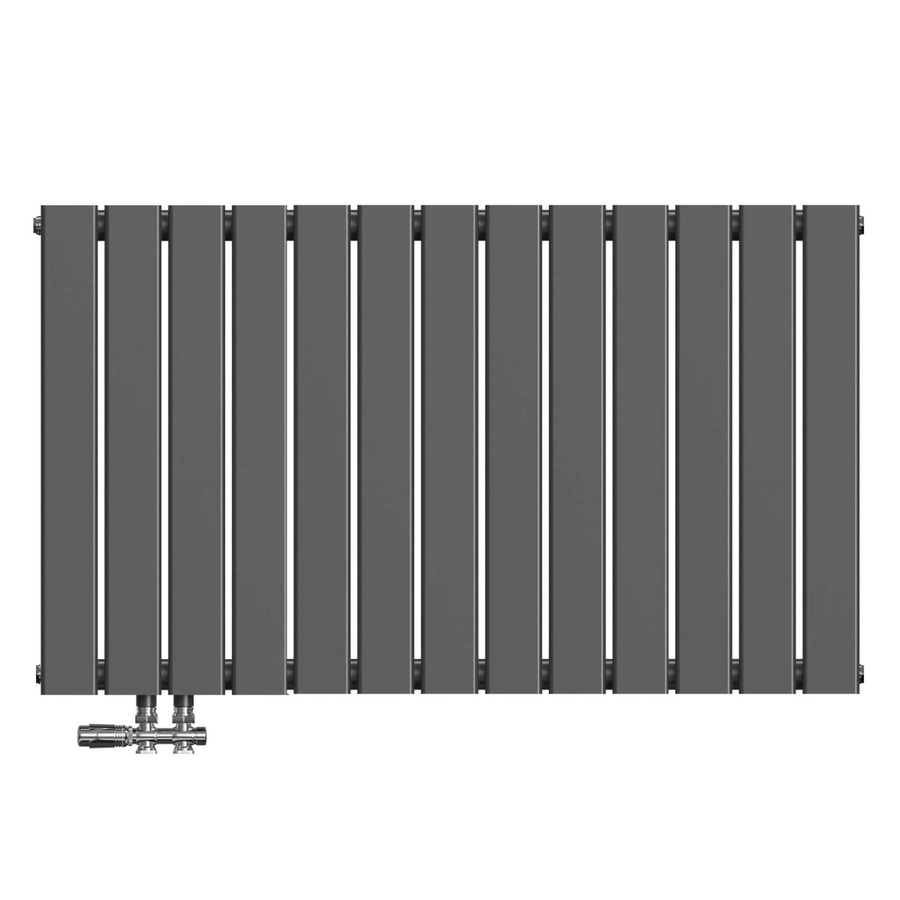 Emke Flach Paneelheizkörper Anthrazit, einlagig, B: 100 cm, H: 63 cm - Bild 2