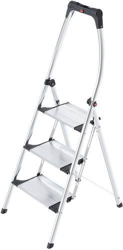 Hailo K100 TopLine Klapptritt aus Aluminium in Silber und Schwarz mit einer maximalen Arbeitshöhe von 2,50 m - Bild 1