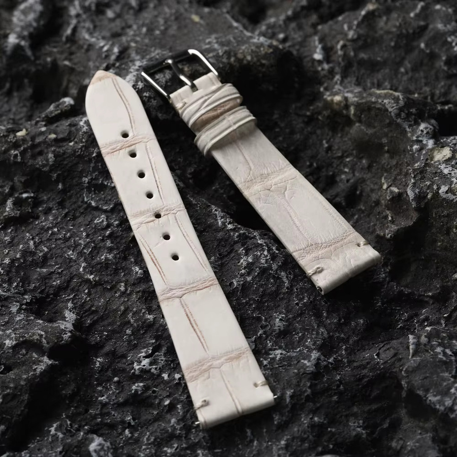 Raystray Uhrenarmband Krokodilleder, Grau, Unisex - Bild 2