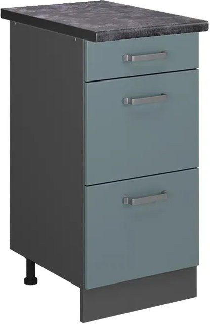 Vicco Küchenunterschrank R-Line in Blau-Grau und Anthrazit mit Schubladen, B: 40 cm, H: 81,6 cm, T: 60 cm - Bild 1