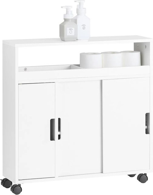 SoBuy Nischenschrank aus MDF mit Ablage und 4 Rollen in Weiß BZR02-W, B/T/H: 14,8 x 70,0 x 71,0 cm - Bild 1