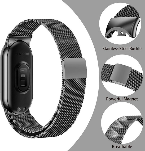 Uhrenarmband Milanaise Edelstahl, Schwarz, Unisex - Bild 1