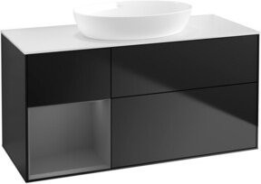 V&B Waschtischunterschrank Finion mit Wandbeleuchtung, Blau lackiert, Breite: 120 cm, Tiefe: 50,1 cm, Höhe: 50,1 cm - Bild 1