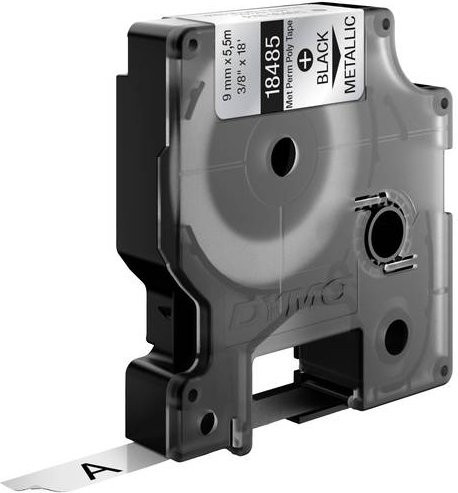 DYMO Rhino 18485 Polyester Beschriftungsband Metallic Silber mit schwarzer Schrift, Breite: 9 mm, Länge: 5,5 m - Bild 1