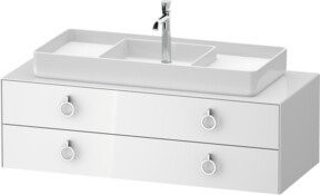 Duravit Waschtischunterschrank White Tulip in Weiß Hochglanz, Breite: 130 cm, Tiefe: 55 cm, Höhe: 40,8 cm - Bild 1