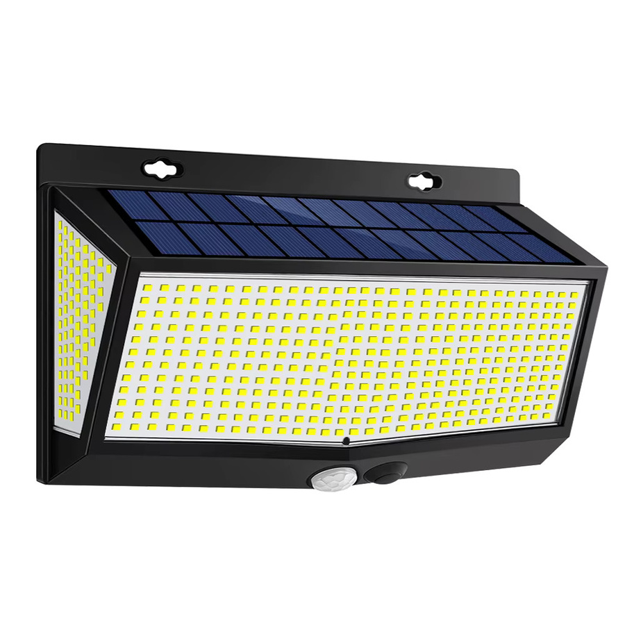 Solarbetriebene LED Außenleuchten mit 528 LEDs und Bewegungsmelder, wasserdichte Solar-Flutlicht-Wandleuchten für Garten, Terrasse und Hof, Schwarz - Bild 9