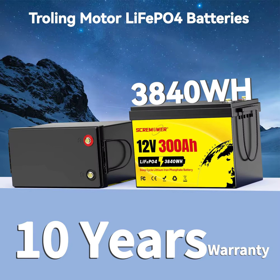 Scream Power LiFePO4-Akku 12,8 V 300 Ah, wiederaufladbarer Lithium-Eisenphosphat-Akku mit 200 A BMS in Schwarz - Bild 5