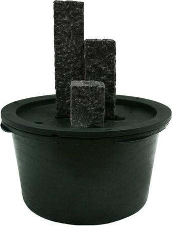 Ubbink Acqua Arte Taranto Springbrunnen Set aus 3 Granitsäulen in Anthrazit, H x B x T: 45 x 12 x 12 cm, 30 x 12 x 12 cm, 15 x 12 x 12 cm