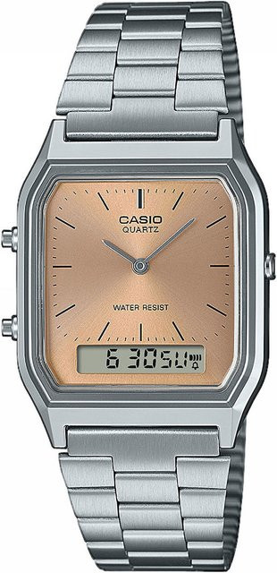 Casio Armbanduhr Analog-Digital, Quarz, Kunststoff, Lachs, 30 mm, Herren - Bild 1