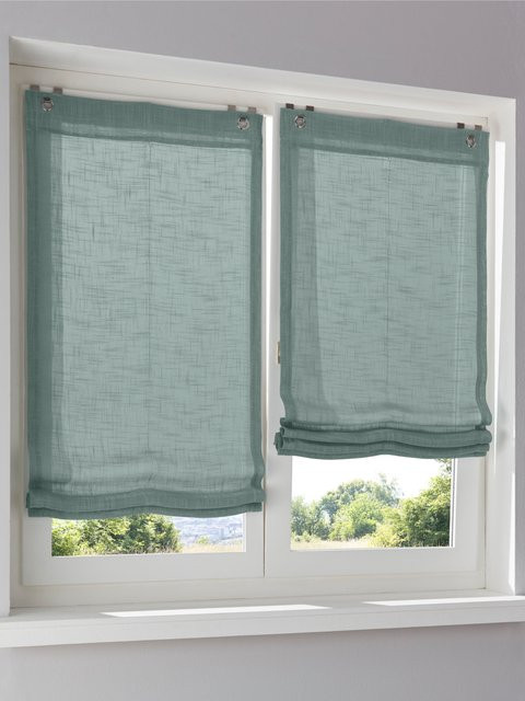 Raffrollo Heine Home in Grün, semi-transparent, 100% Polyester - Bild 1