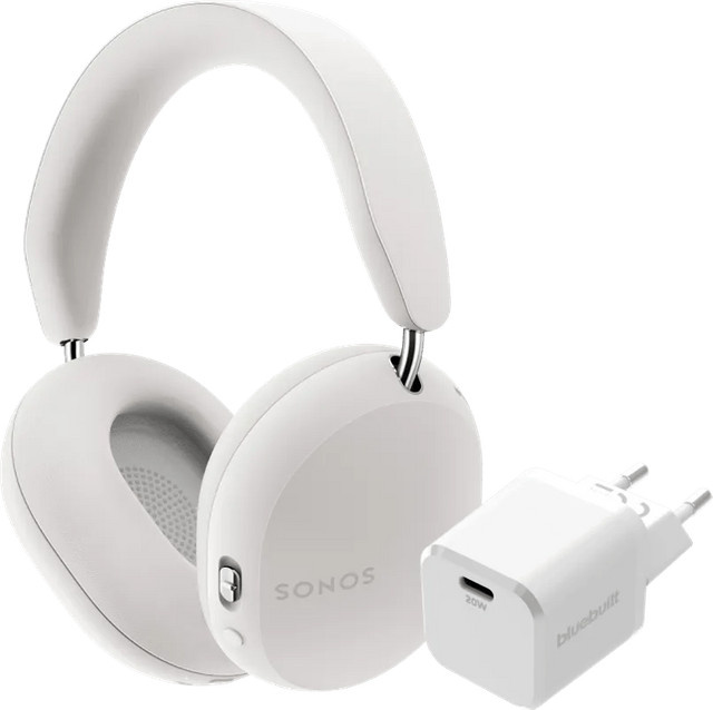 Sonos Ace Kopfhörer in Weiß mit BlueBuilt Power-Delivery USB-C Ladegerät 20 W - Bild 1